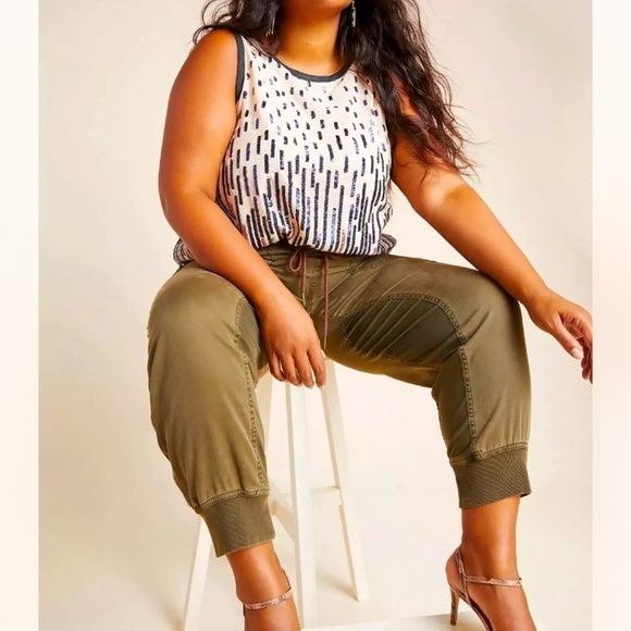 Anthropologie NWOT TINY AUBERTE SEQUIN STRIPE TANK BLOUSE KNIT TOP GREY Size S - Picture 6 of 8